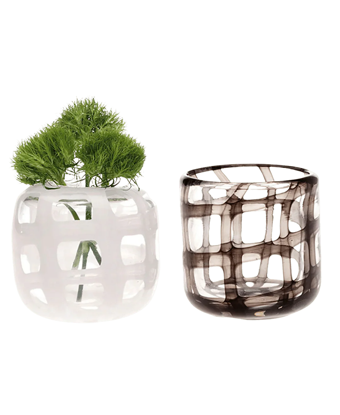 Black & White Glass Modern Flower Vase - Image 2