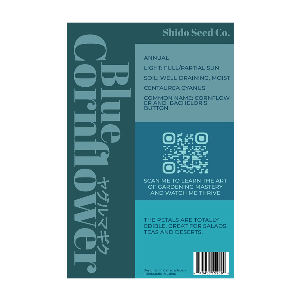 Blue Cornflower Flower Seeds Packet - Image 2