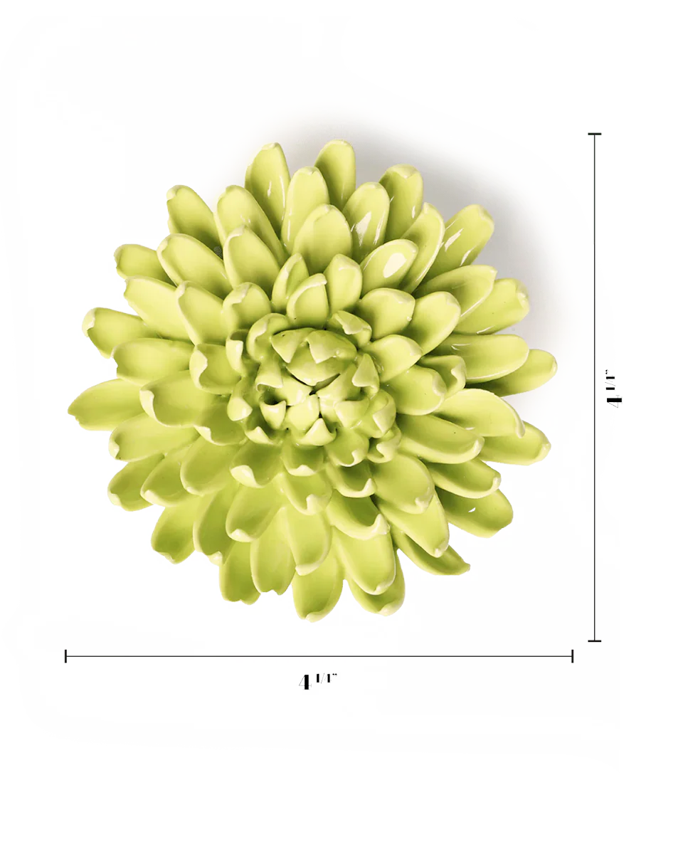 Yellow Green Pompom Mum - Image 3