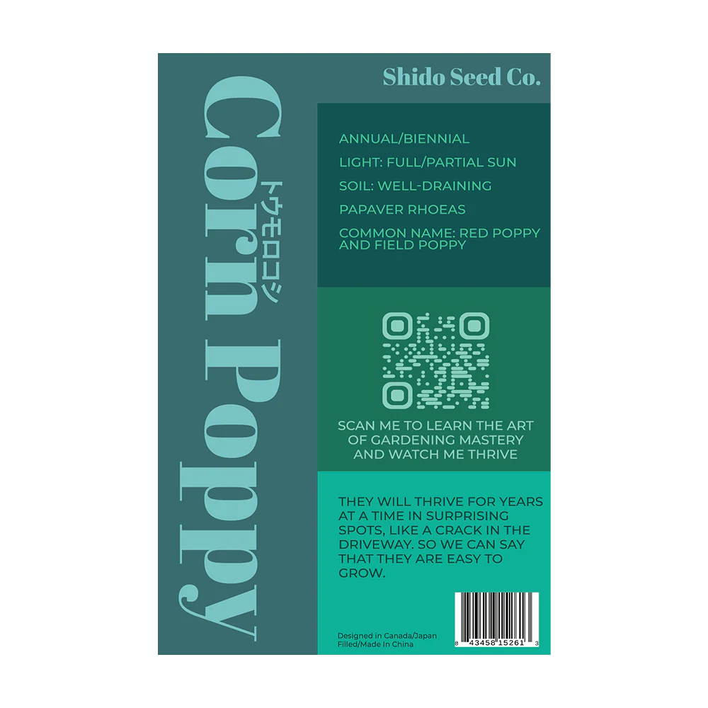 Corn Poppy Flower Seeds Packet - Image 2
