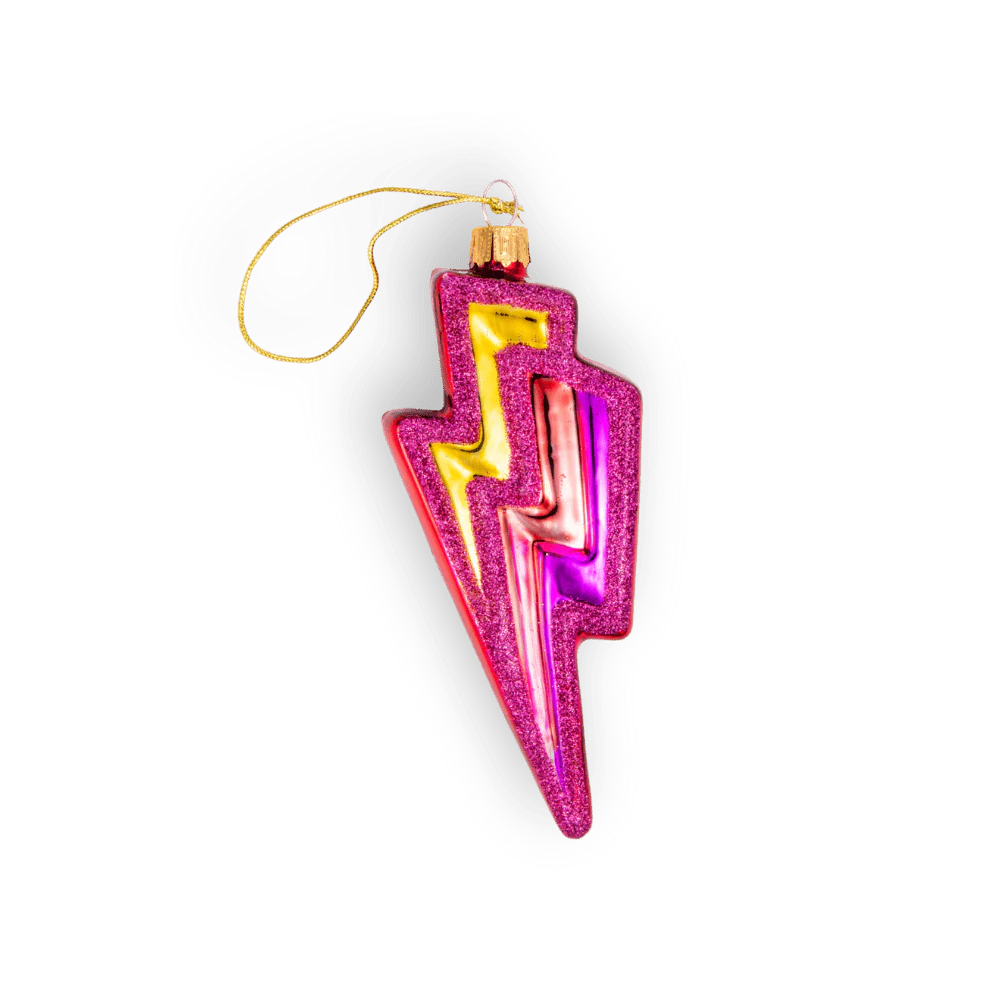 Pink Lightning Bolt Ornament