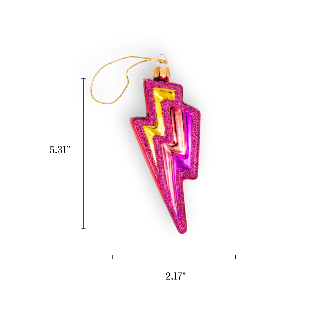 Pink Lightning Bolt Ornament - Image 2