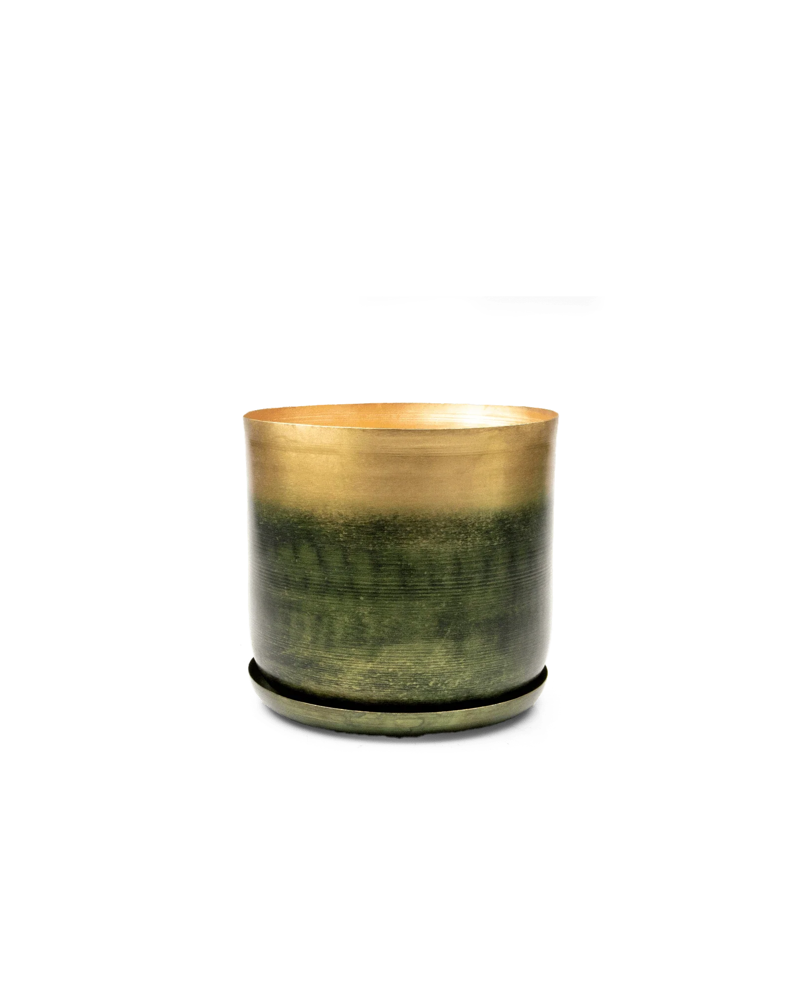 Joe Large Metal Pot With Drainage Hole, Forest & Gold - Image 3