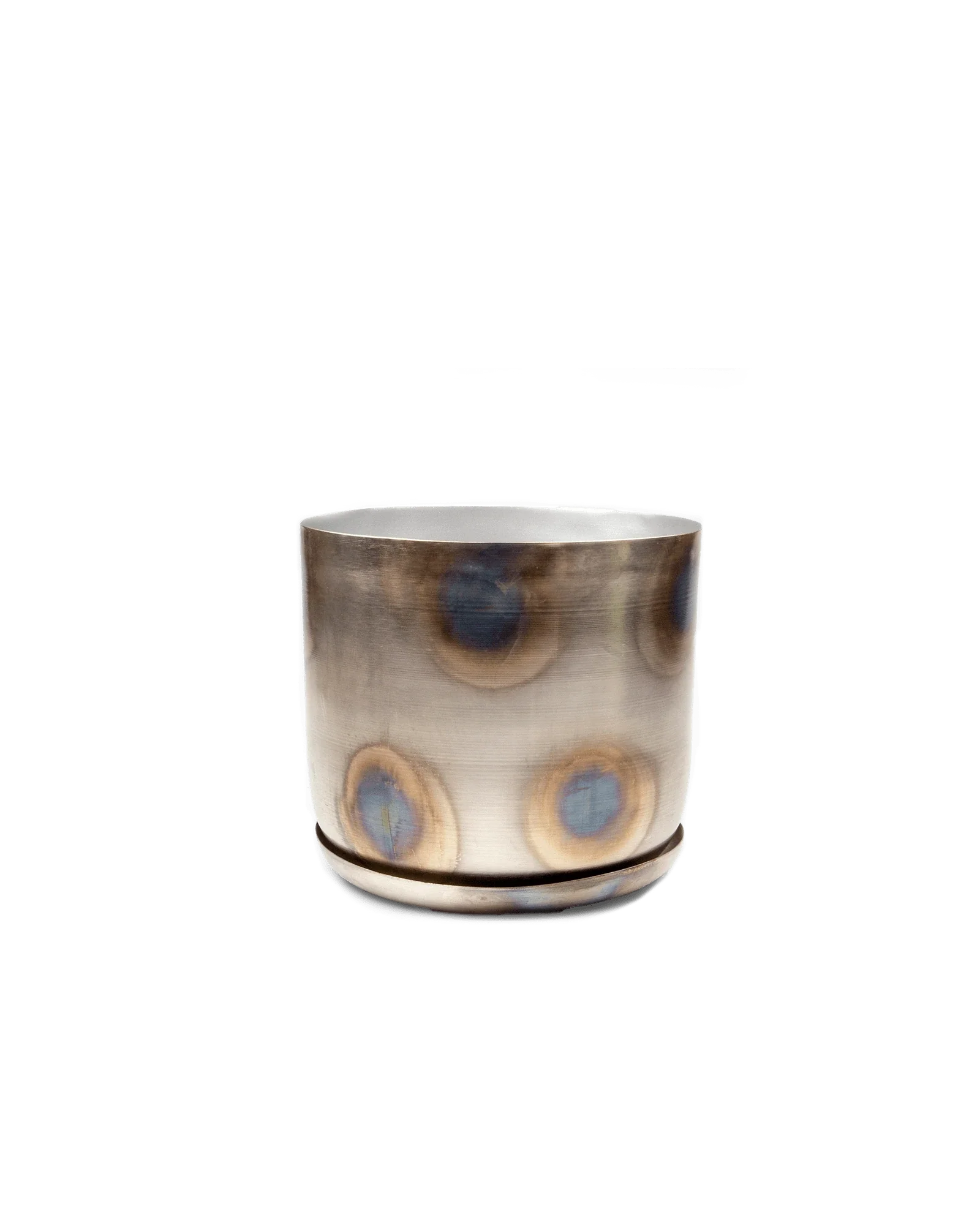 Joe Large Metal Pot With Drainage Hole, Silver - Image 3