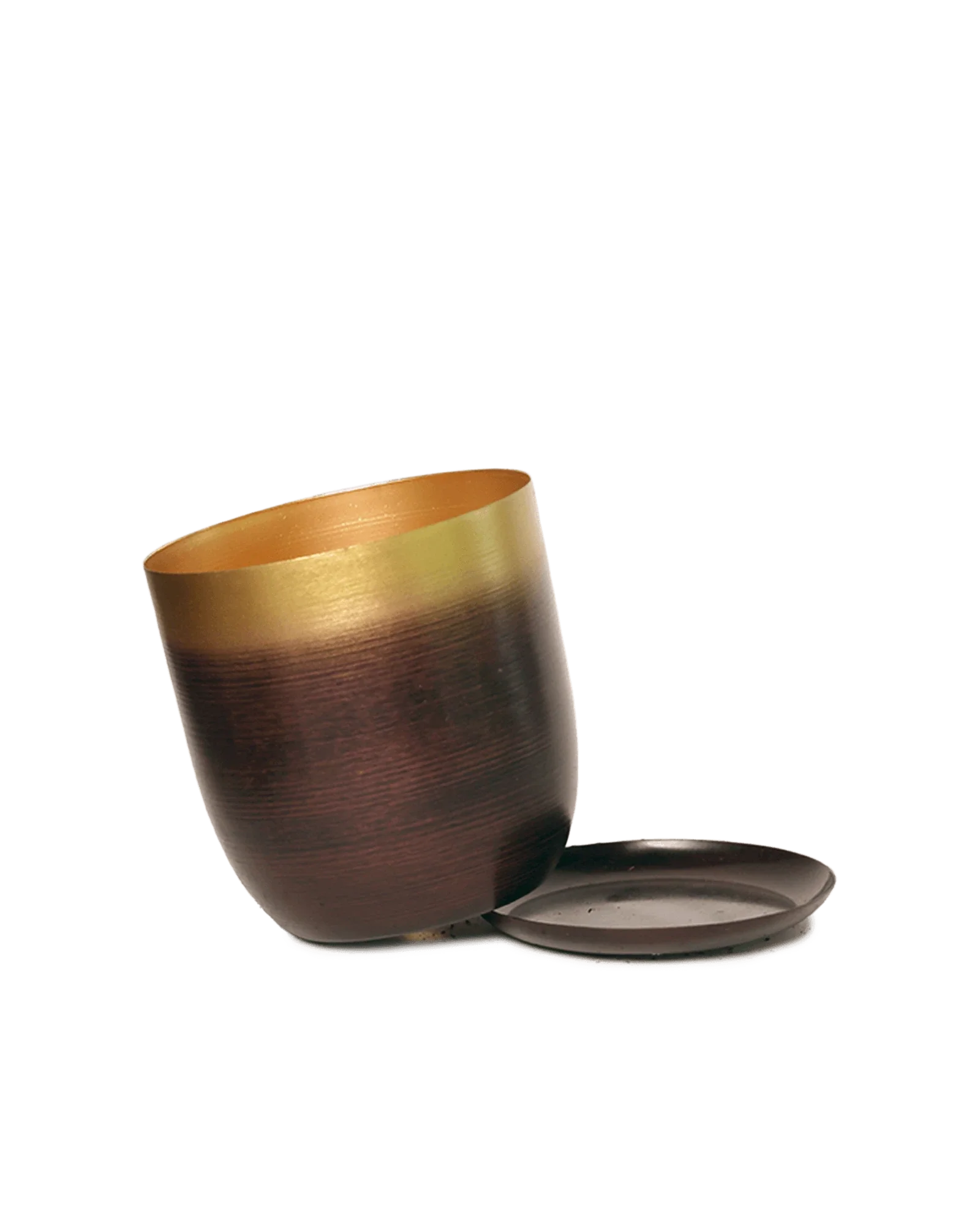 Joe Large Metal Pot With Drainage Hole, Mahogany & Gold - Image 4