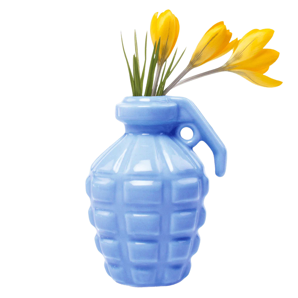 Kapow Ceramic Grenade Flower Vase Unique - Image 11