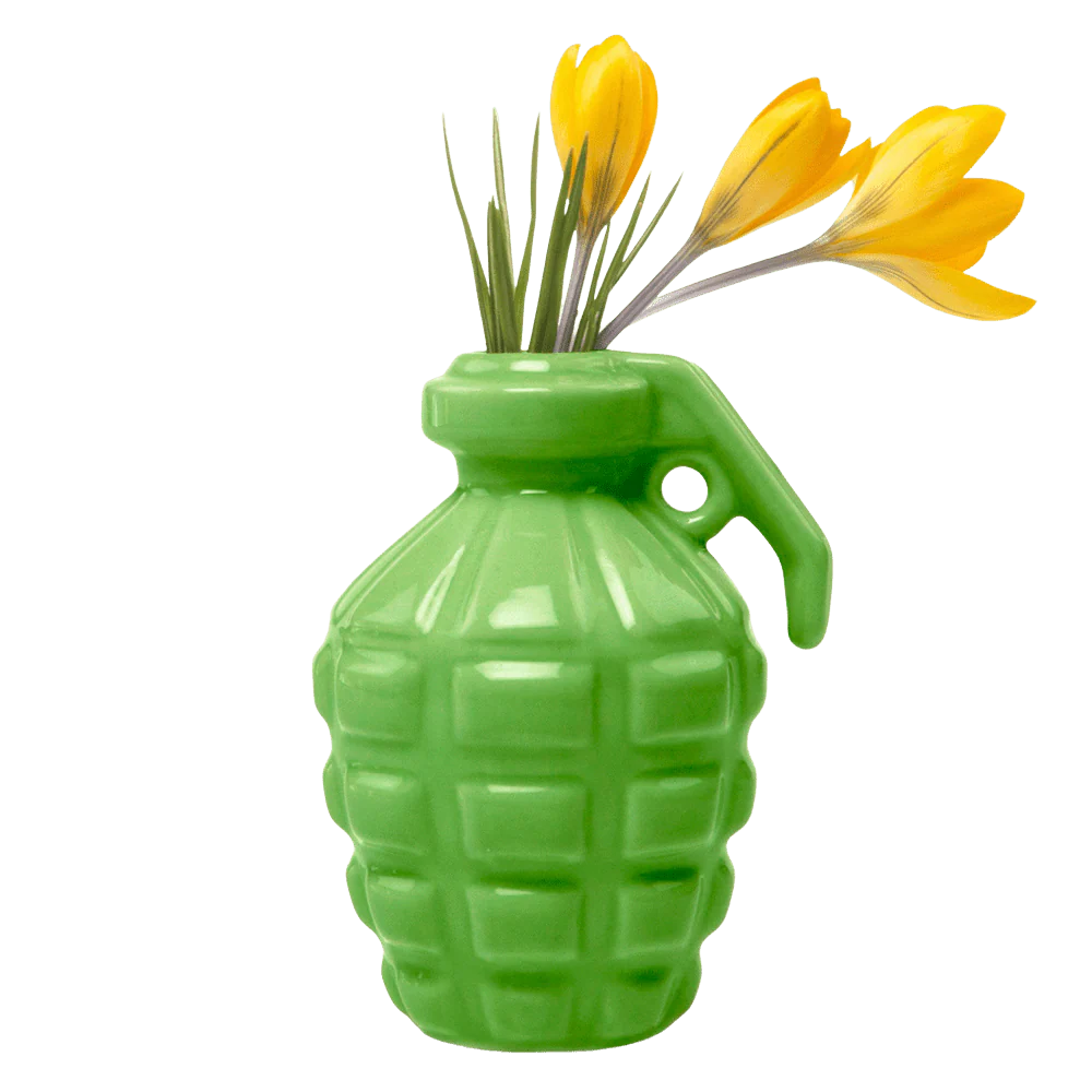 Kapow Ceramic Grenade Flower Vase Unique - Image 20