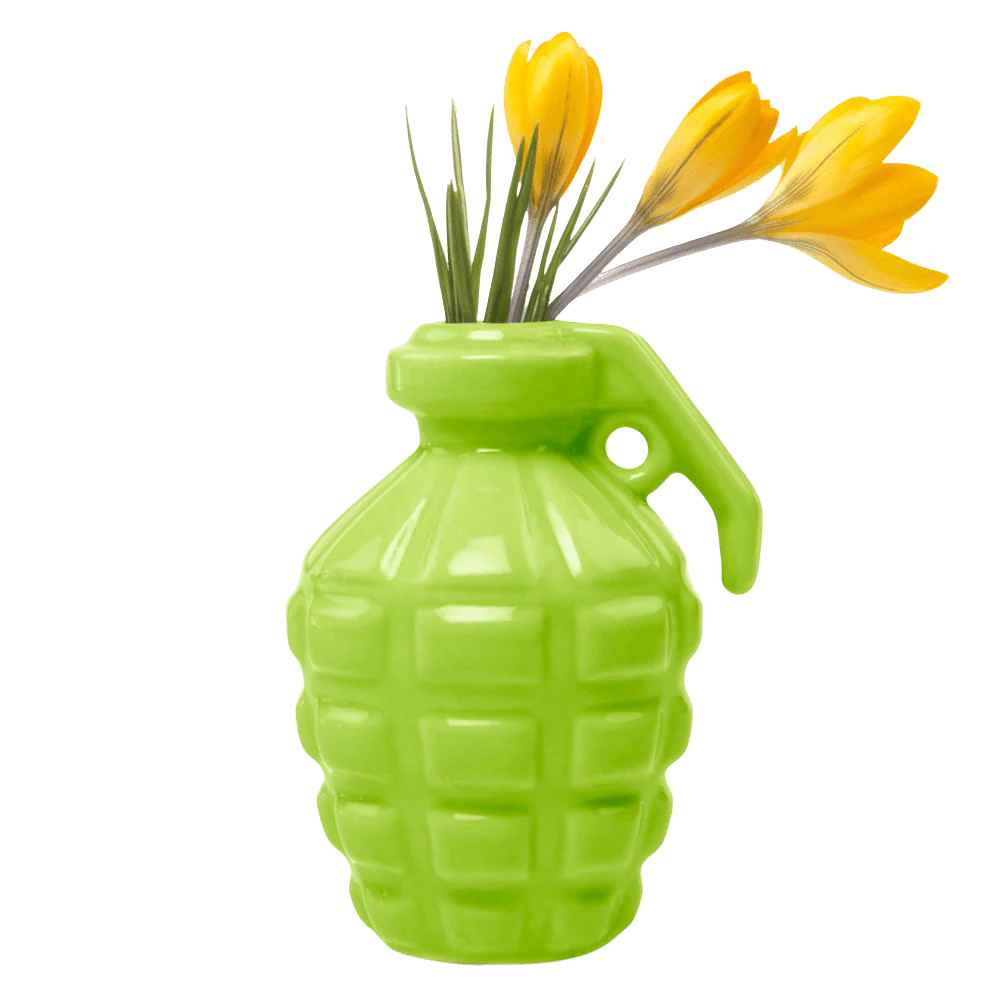 Kapow Ceramic Grenade Flower Vase Unique - Image 8