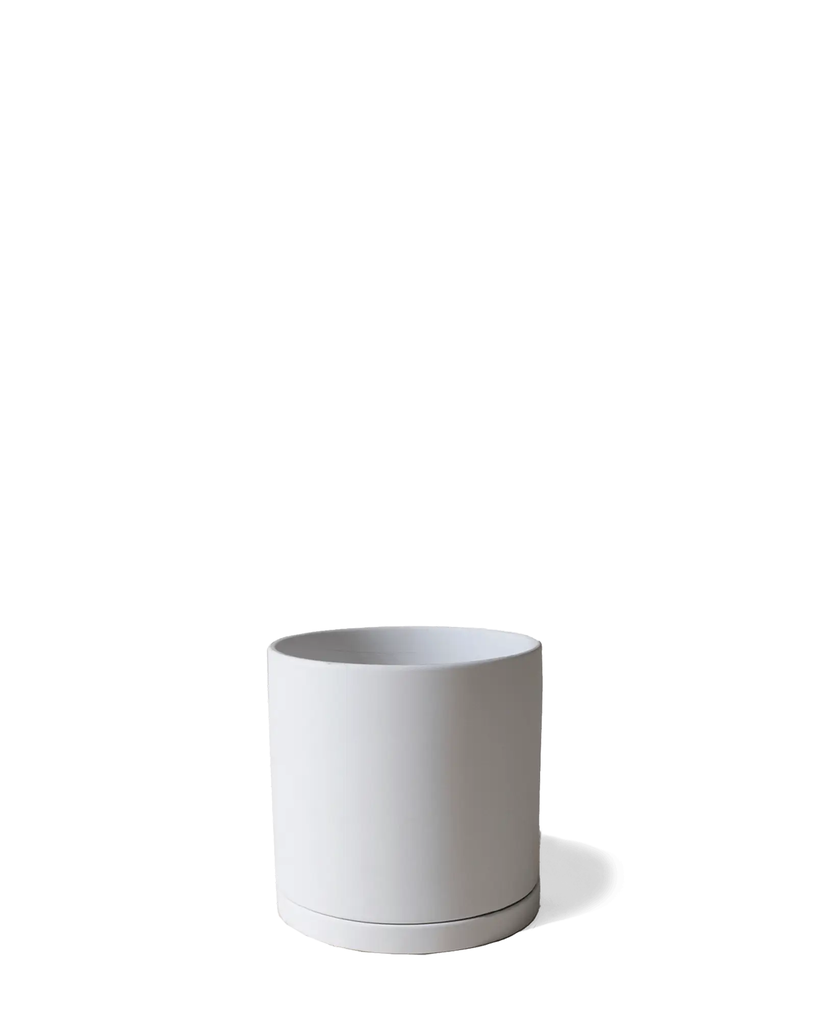 Dojo Large Porcelain Matte Indoor Plant Pot With Saucer, Light Grey - Image 3