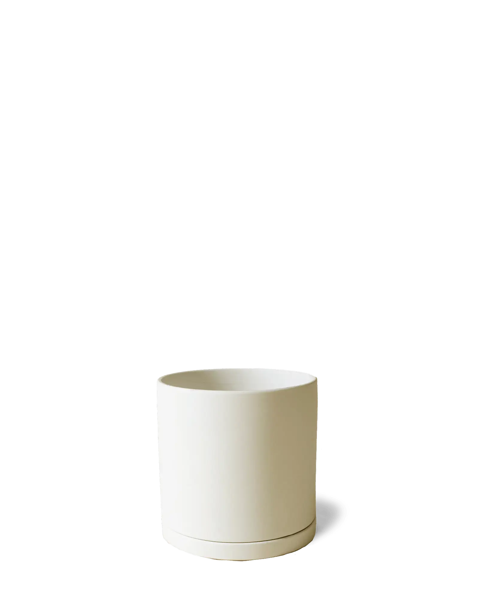 Dojo Large Porcelain Matte Indoor Plant Pot With Saucer, Sandstone - Image 3