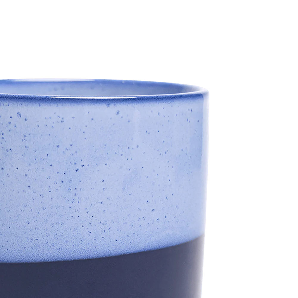 Minute Medium Ceramic Pot with Drainage Hole and Saucer, Cobalt Blue - Image 3