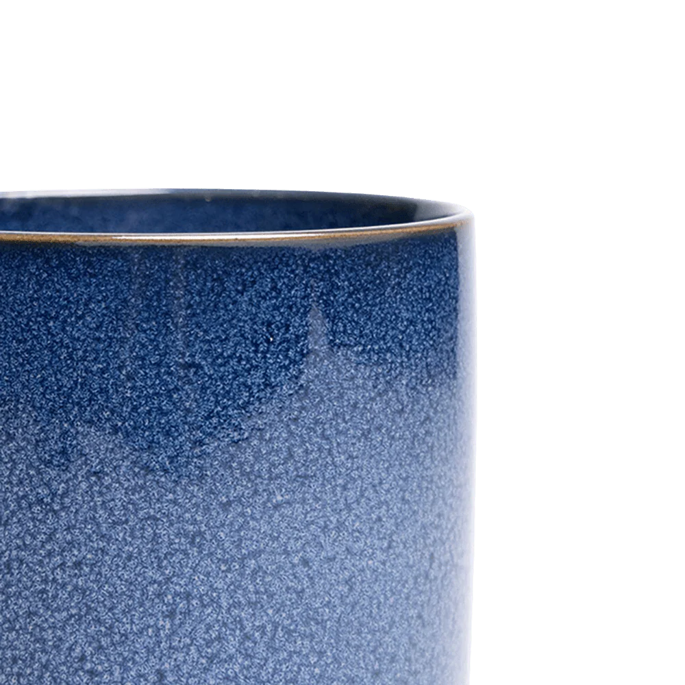 Minute Medium Ceramic Pot with Drainage Hole and Saucer, Cosmos - Image 5