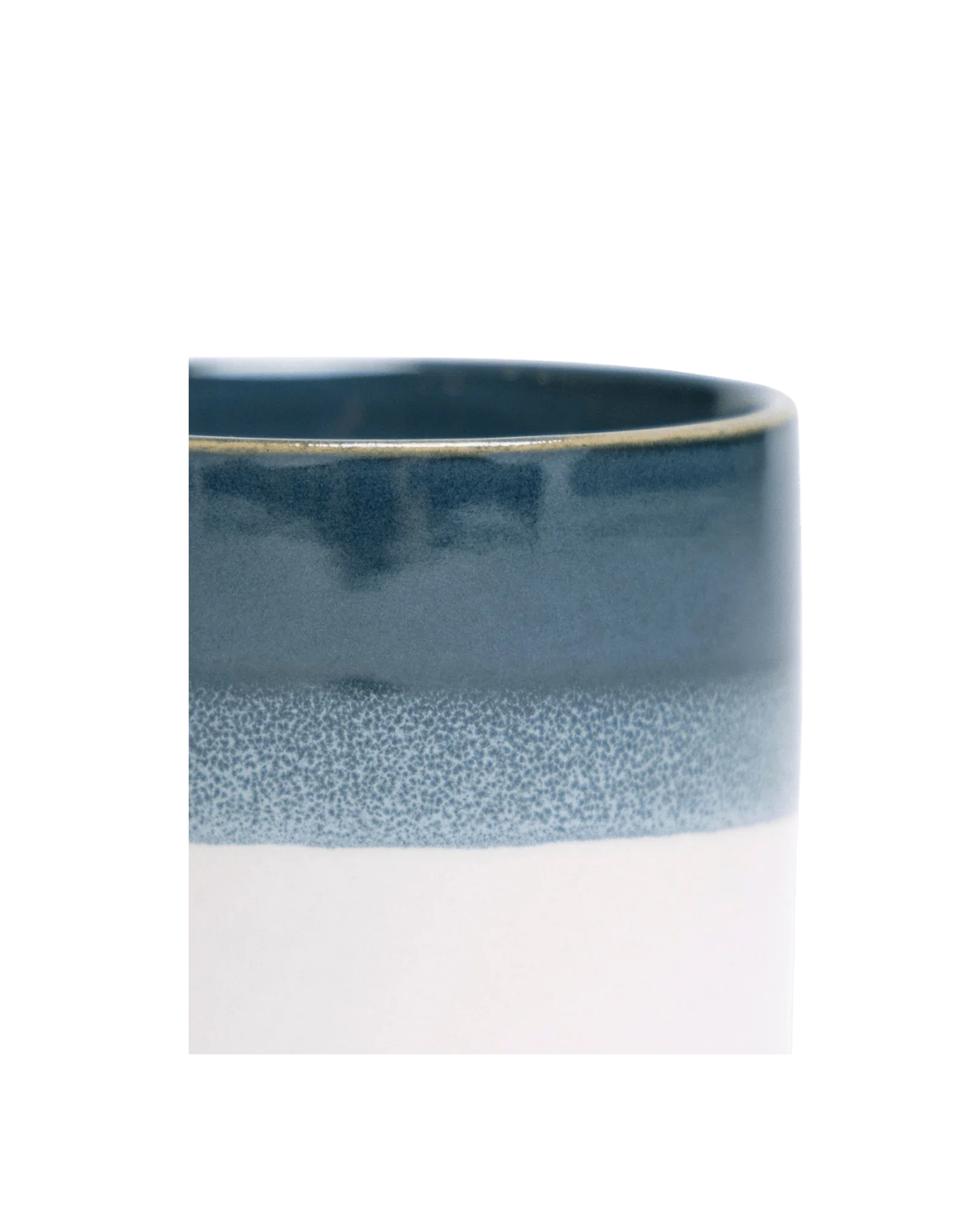 Minute Medium Ceramic Pot with Drainage Hole and Saucer, Green Blue - Image 3