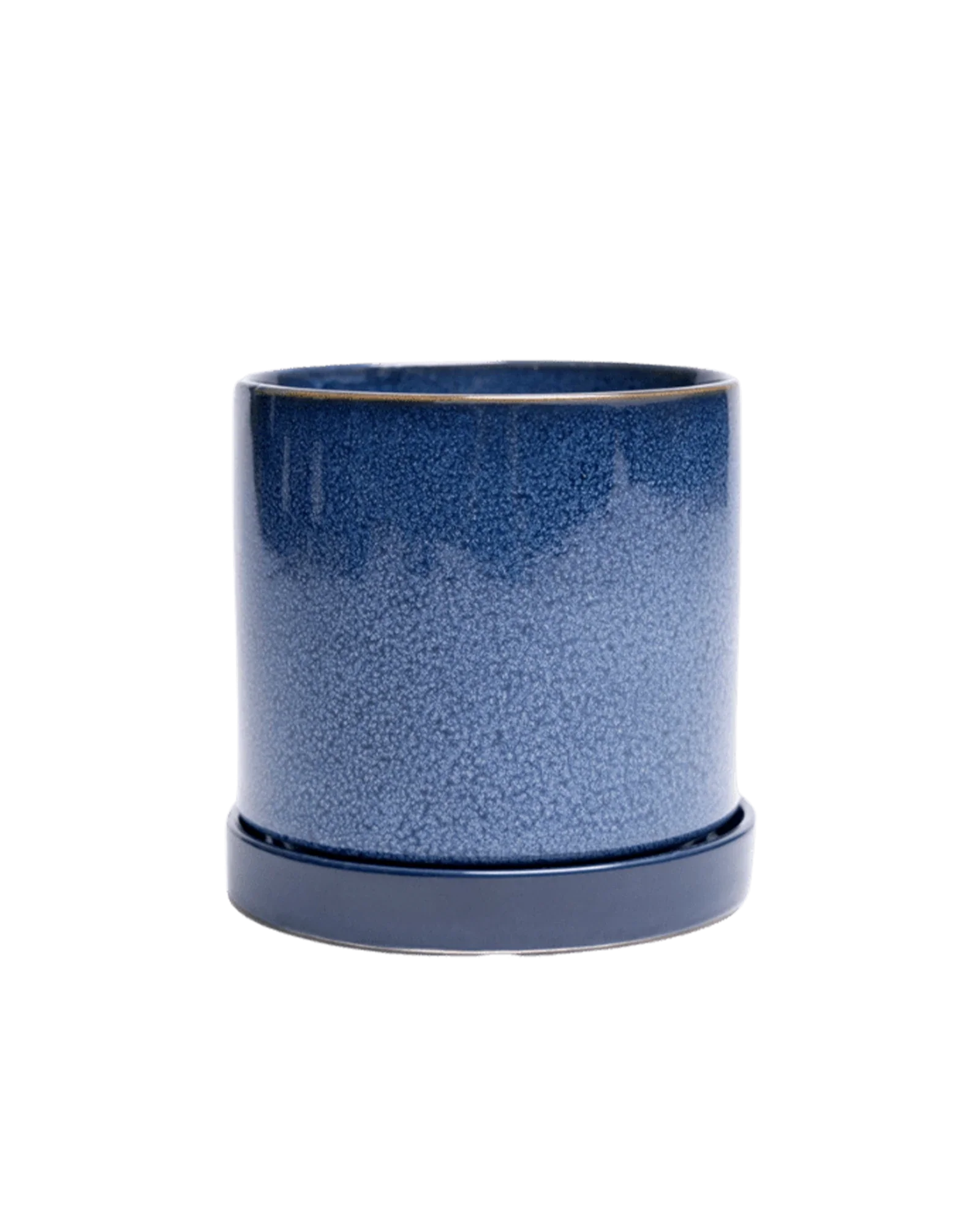 Minute Large Ceramic Pot with Drainage Hole and Saucer, Cosmos - Image 2