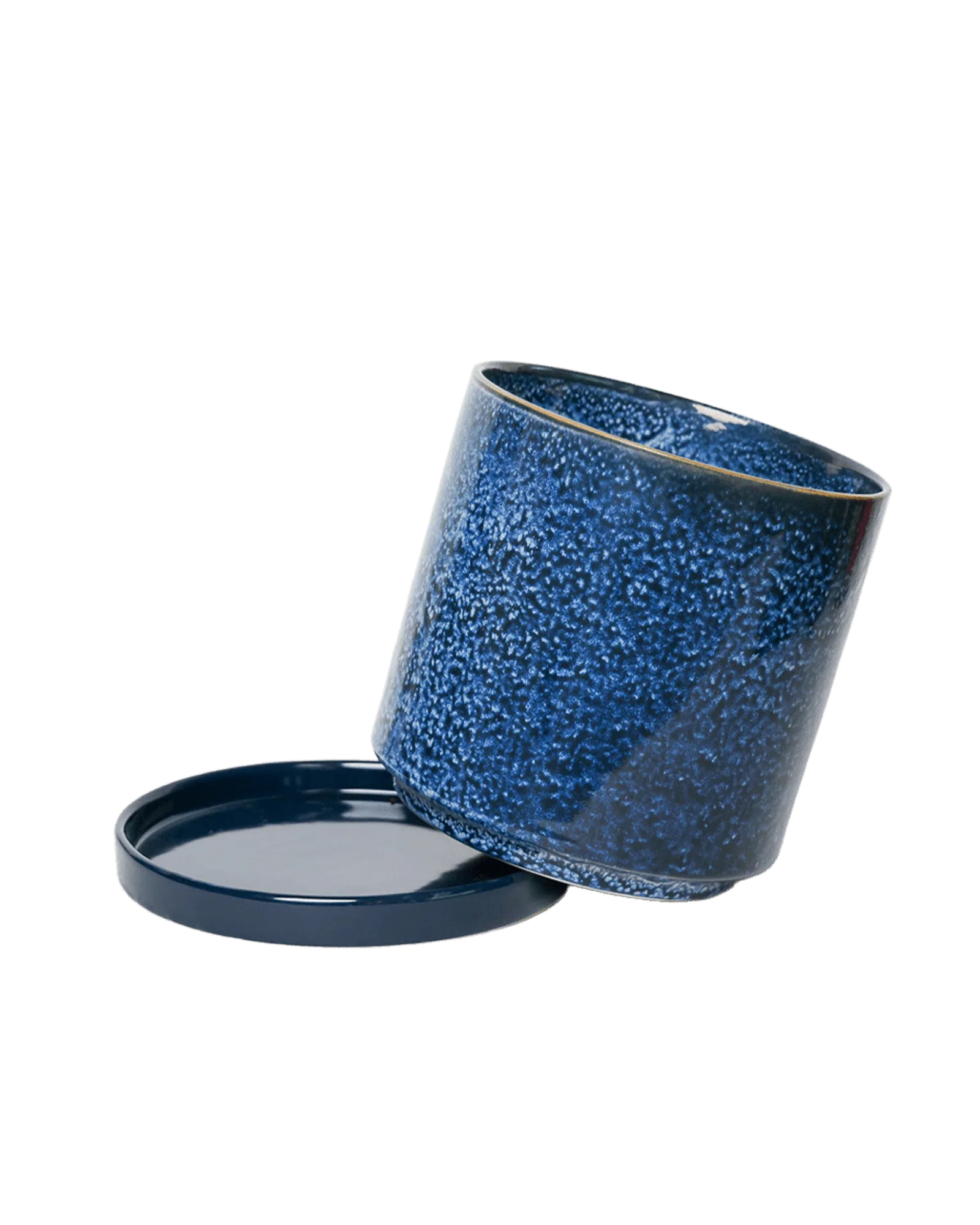 Minute Large Ceramic Pot with Drainage Hole and Saucer, Cosmos - Image 3