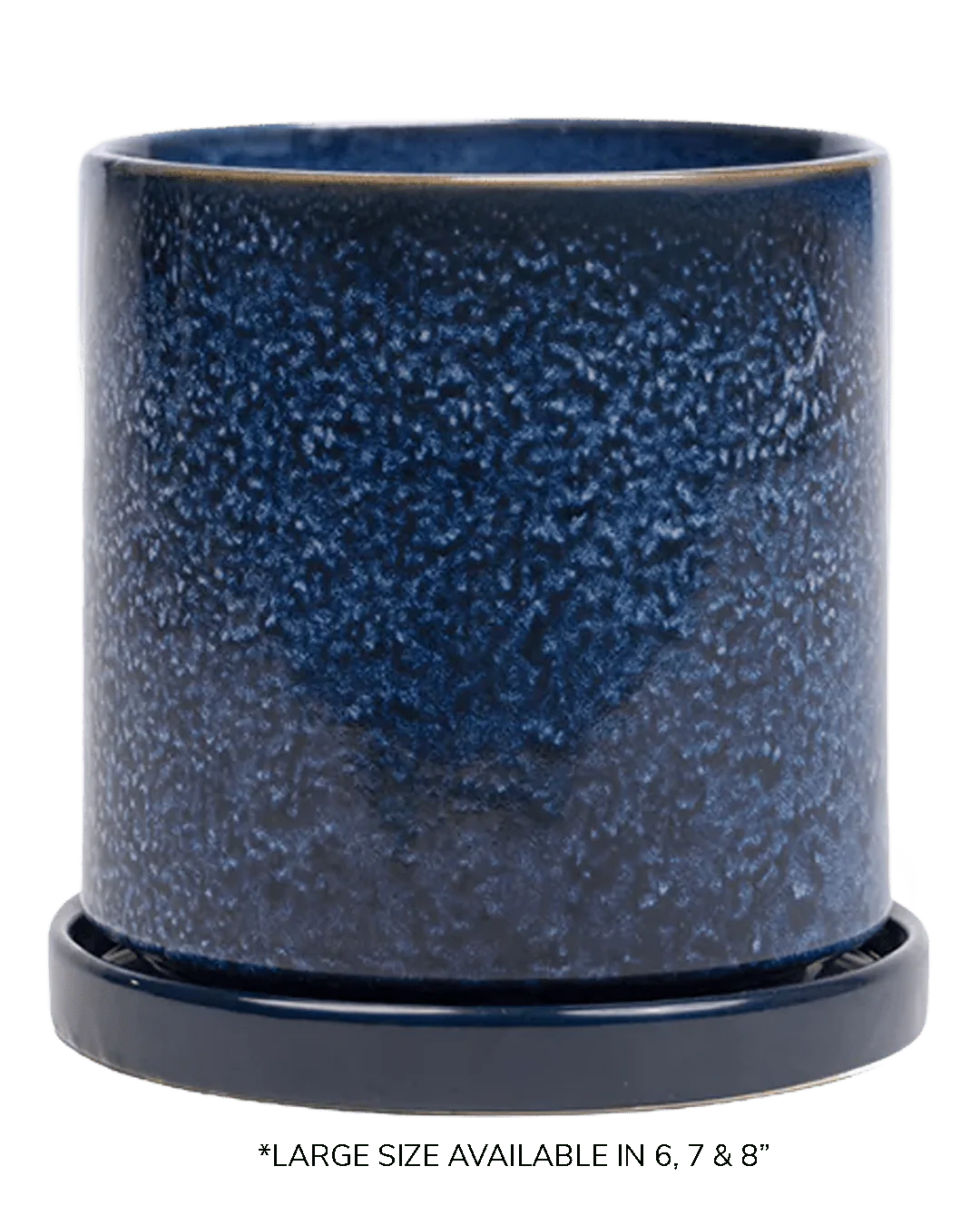 Minute Large Ceramic Pot with Drainage Hole and Saucer, Cosmos - Image 5