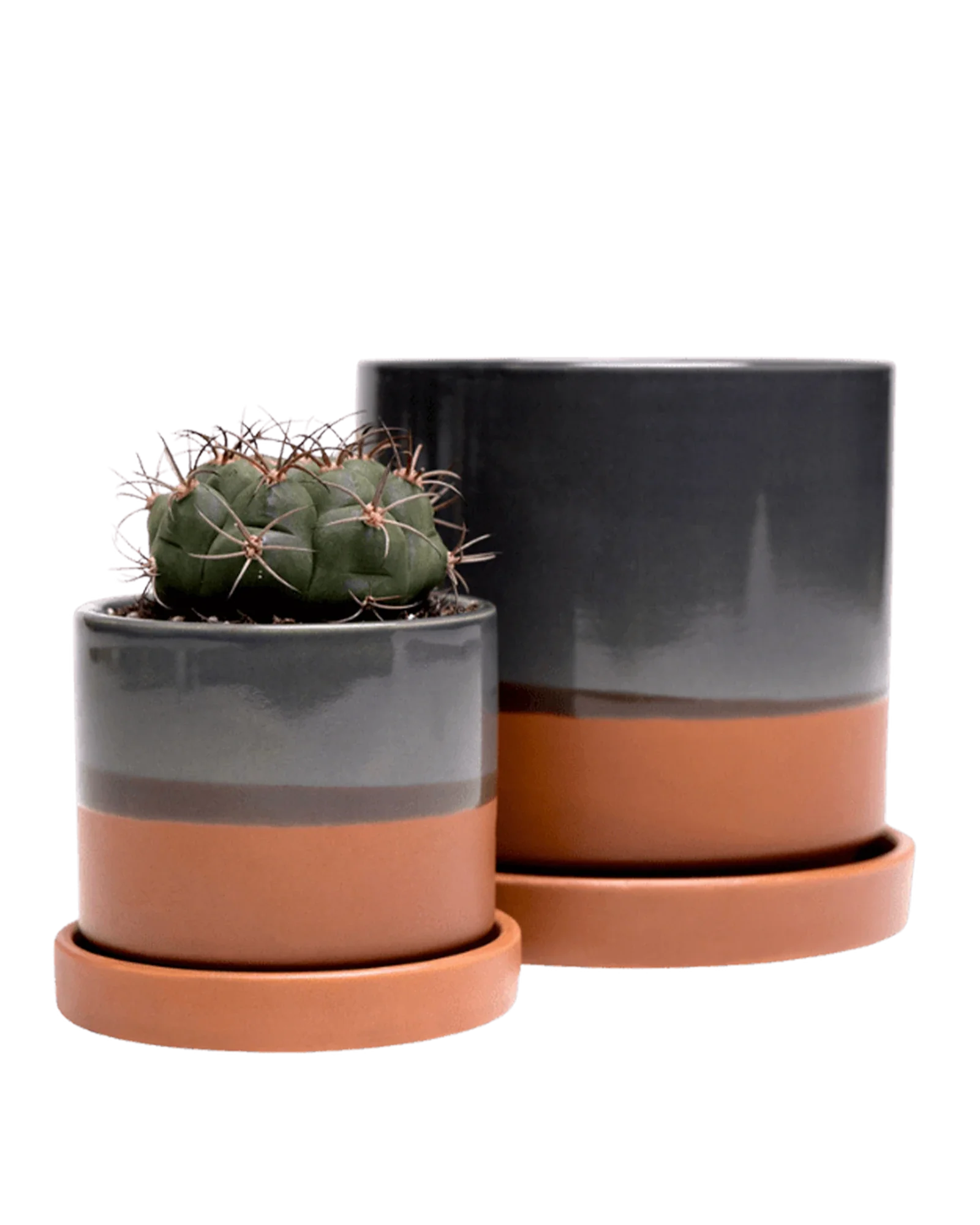 Minute Small Ceramic Pot with Drainage Hole and Saucer, Terracotta - Image 3