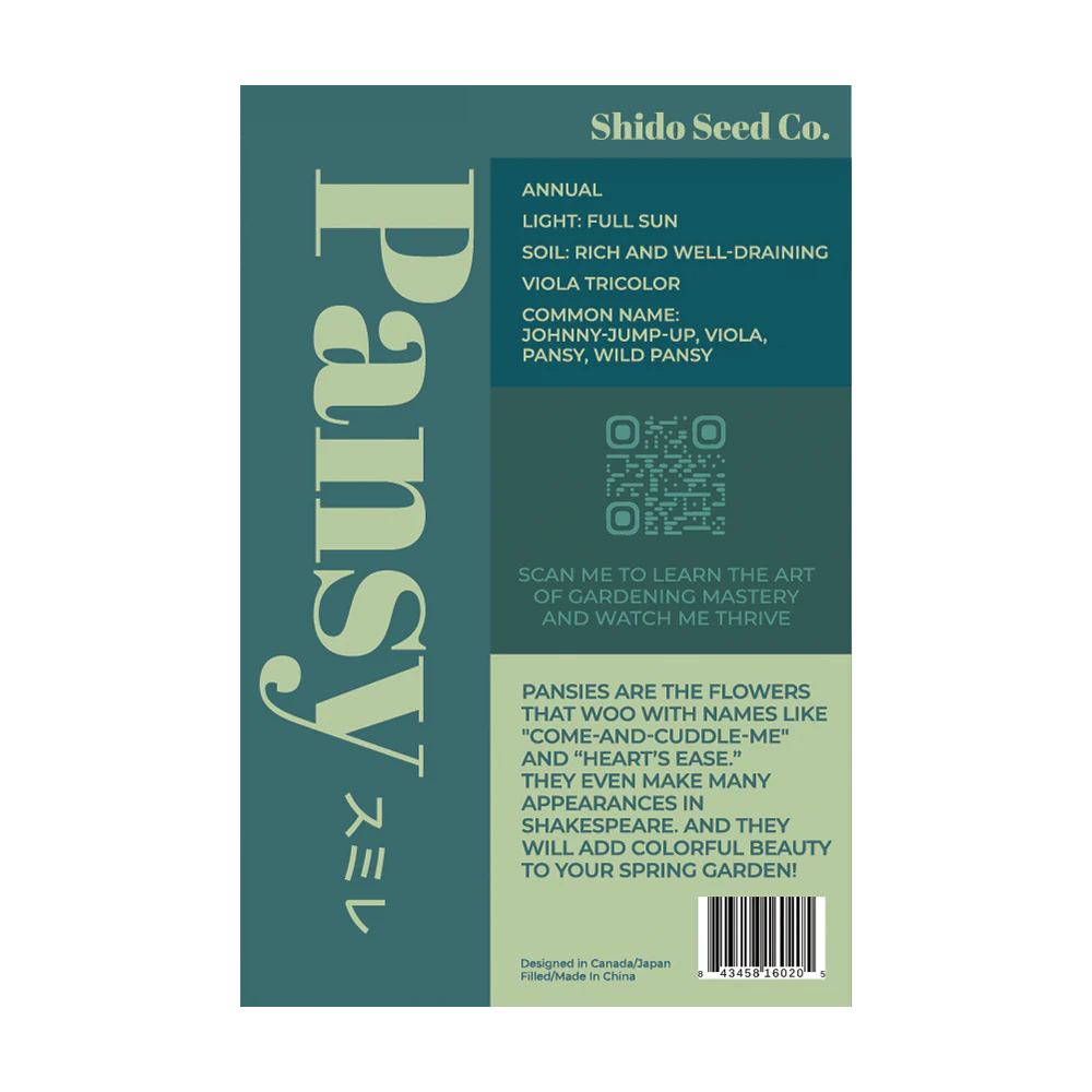 Pansy Flower Seeds Packet - Image 2