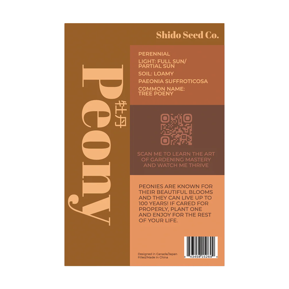 Peony Flower Seeds Packet - Image 2