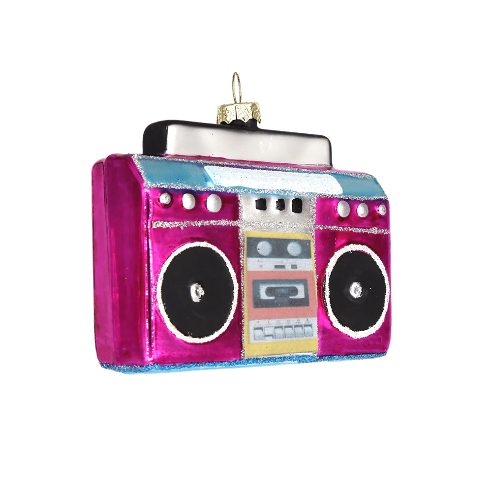 Pink Boombox Ornament