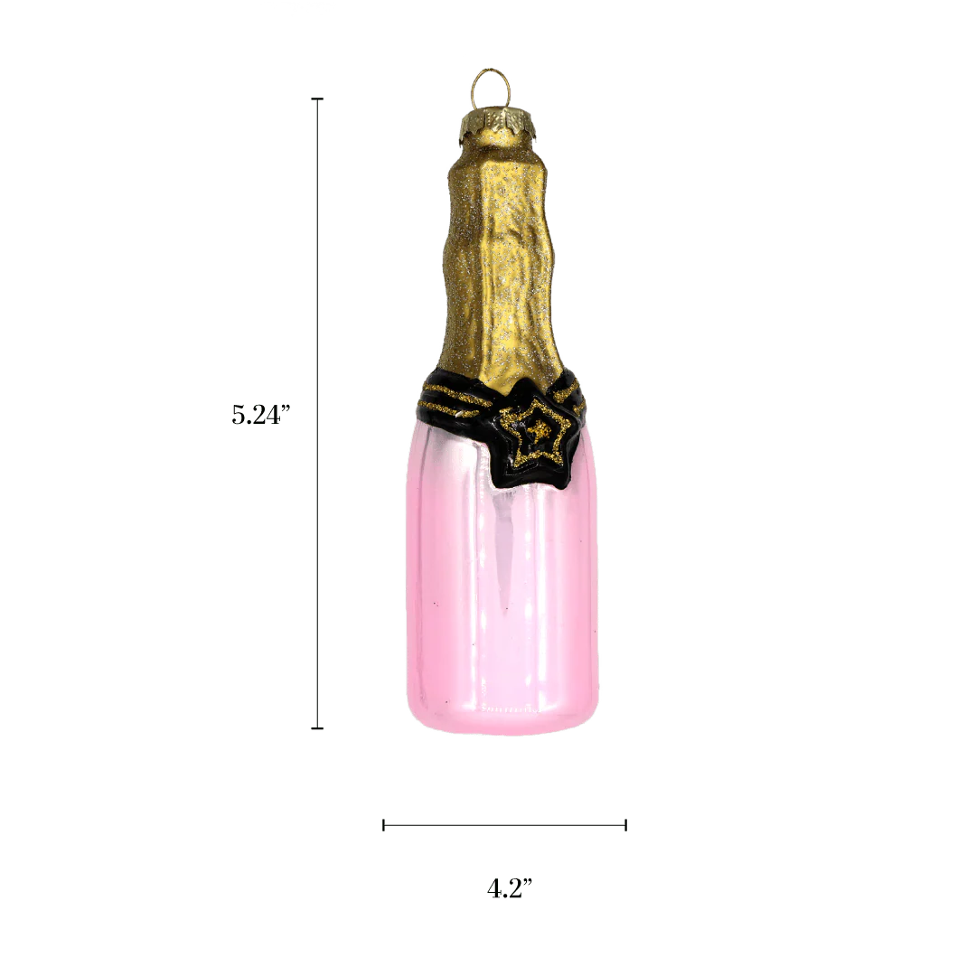 Pink Champagne Bottle Ornament - Image 2