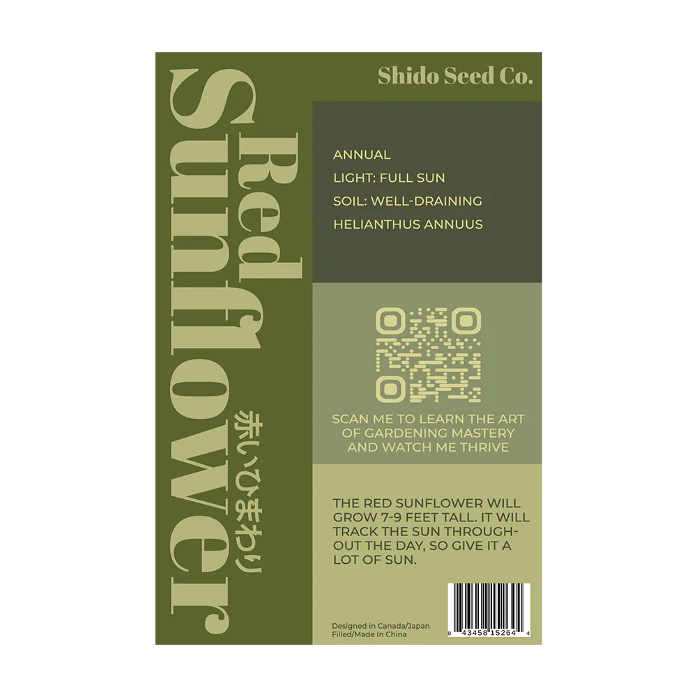 Red Sunflower Flower Seeds Packet - Image 2