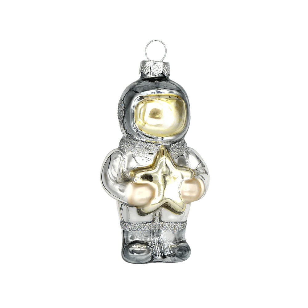 Silver Astronaut with Star Ornament