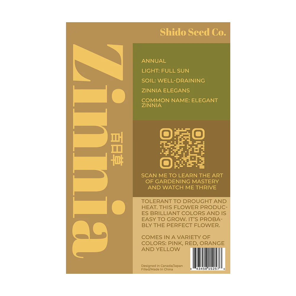 Zinnia Flower Seeds Packet - Image 2